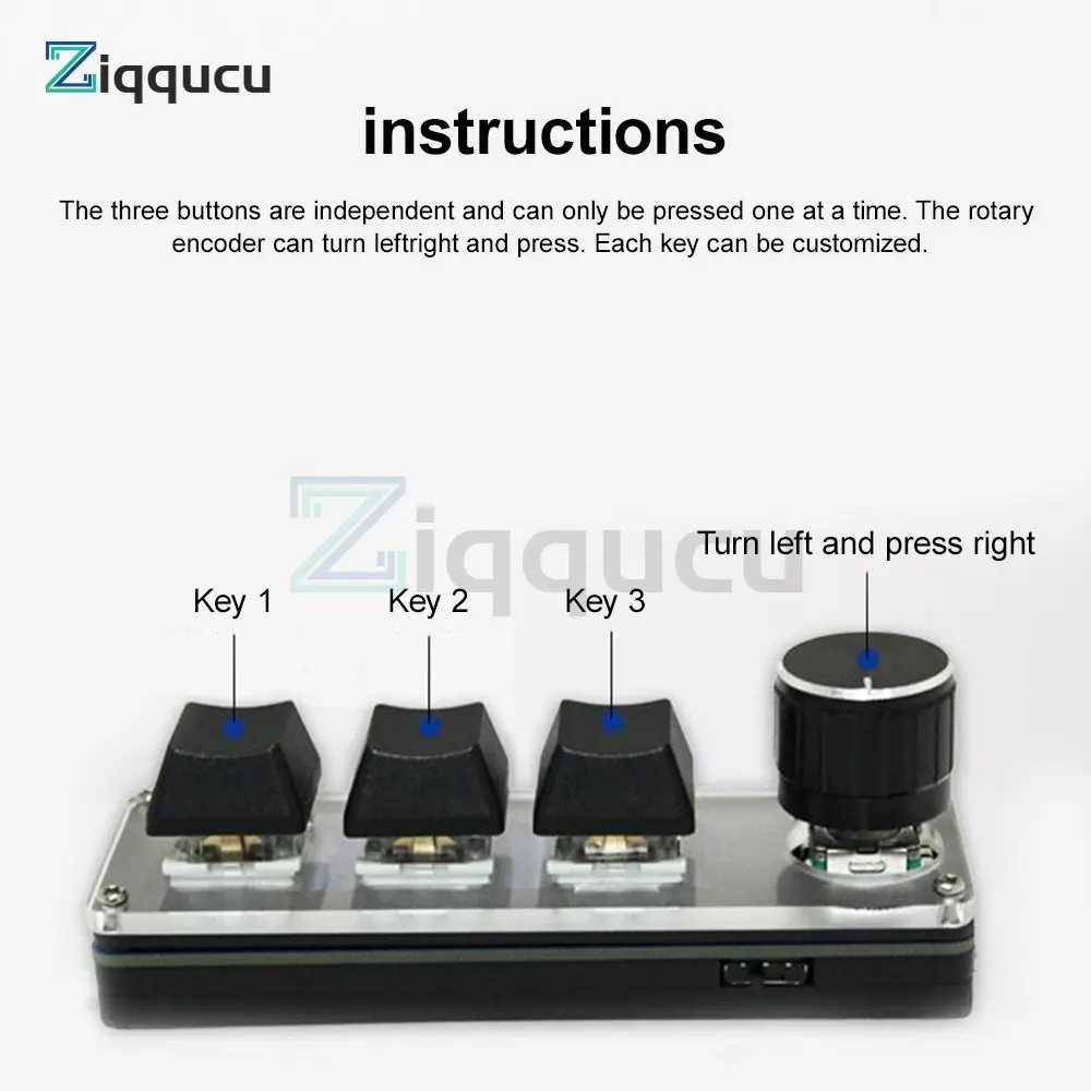 USB Mini 3-Key Keypad Mechanical Gaming Keyboard Programming Macro with Software One-Handed for Class & Office - Image 2