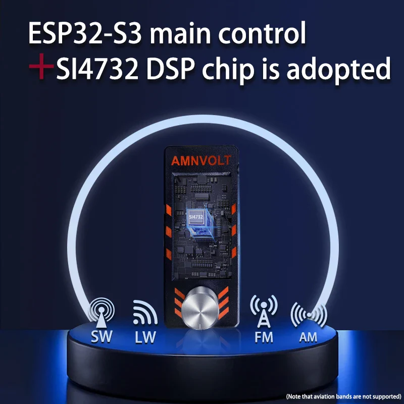 V3S AMNVOLT Mini SI4732 DSP Radio Receiver with Hi-Z,  FM AM SSB LSB USB Mode, SI4732 DSP Chip - Image 3