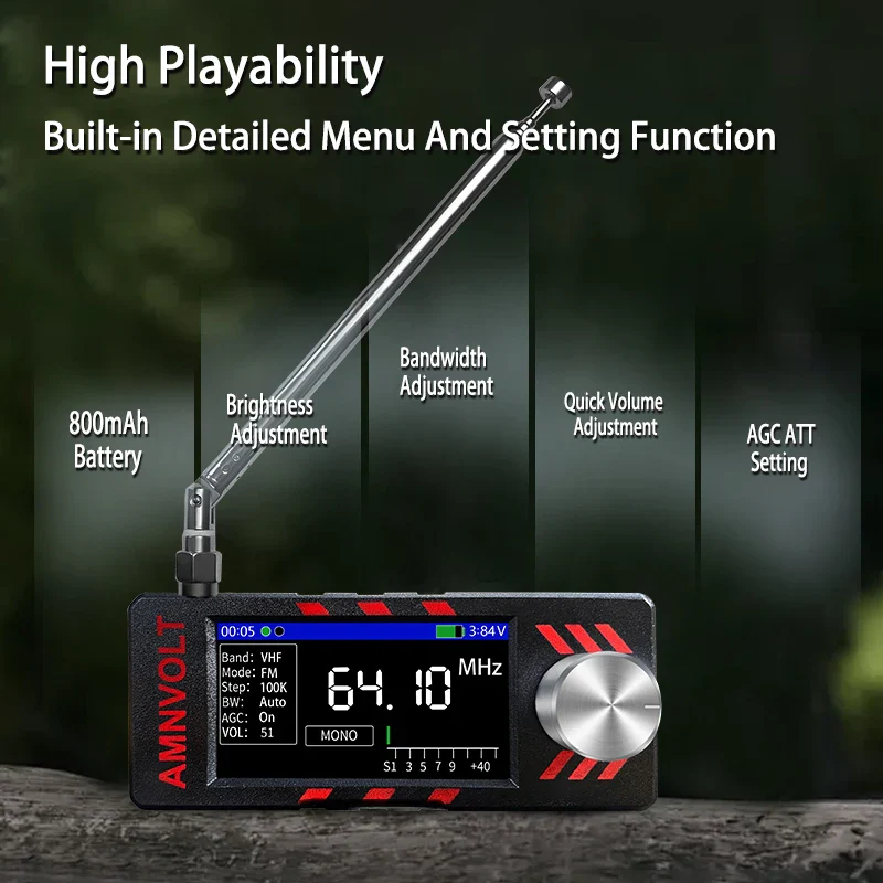 V3S AMNVOLT Mini SI4732 DSP Radio Receiver with Hi-Z,  FM AM SSB LSB USB Mode, SI4732 DSP Chip - Image 5