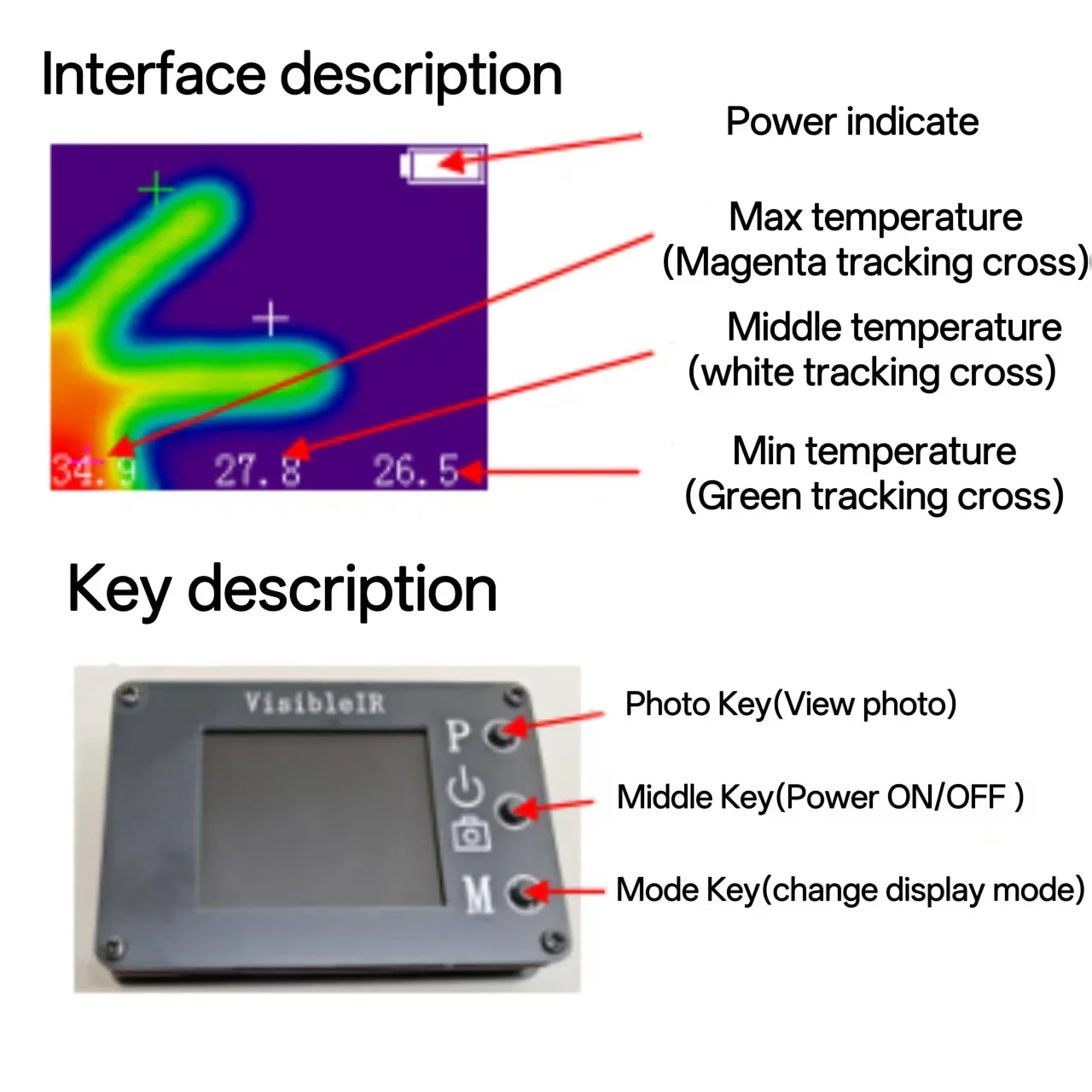VisibleIR B18 Visible Light Thermal Imager, 32x24 Infrared And Visible Light Fusion, Non-Contact Temperature Gun -40°C to 300°C - Image 3