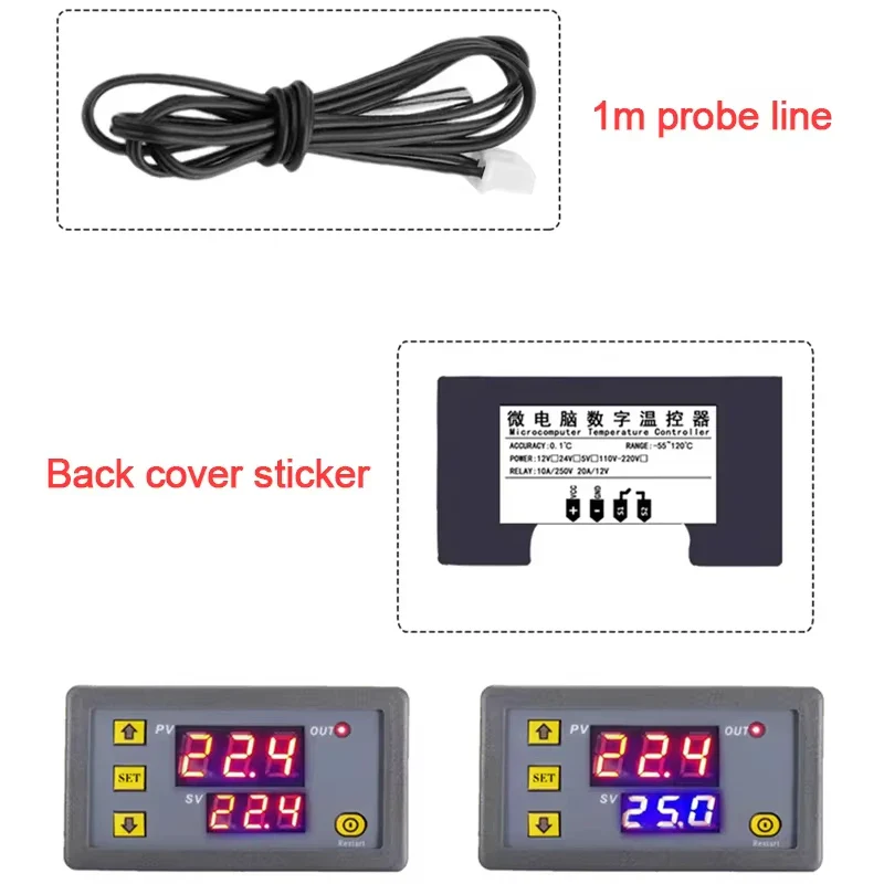 W3230 Mini Digital Temperature Controller 12V 24V 220V Thermostat Regulator Heating Cooling Control Thermoregulator With Sensor - Image 6