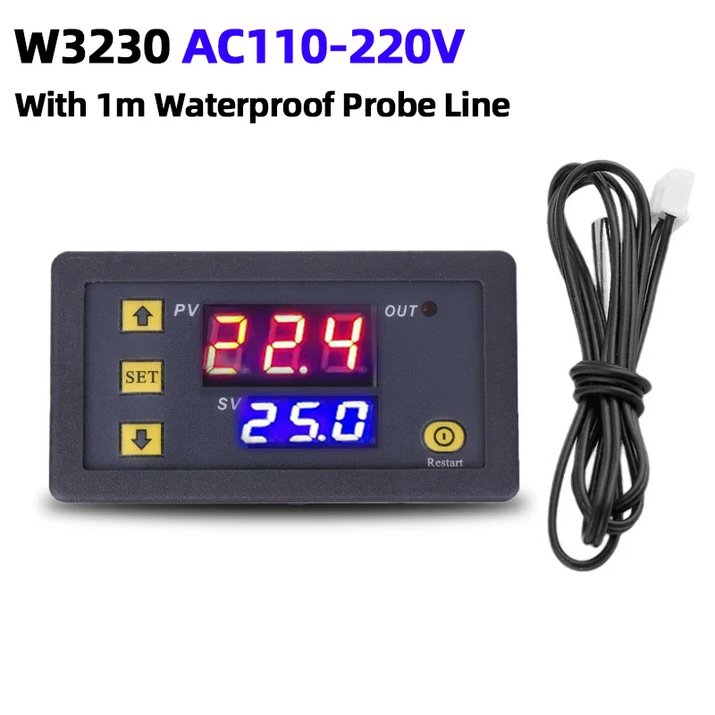 W3230 Mini Digital Temperature Controller 12V 24V 220V Thermostat Regulator Heating Cooling Control Thermoregulator With Sensor - Image 9