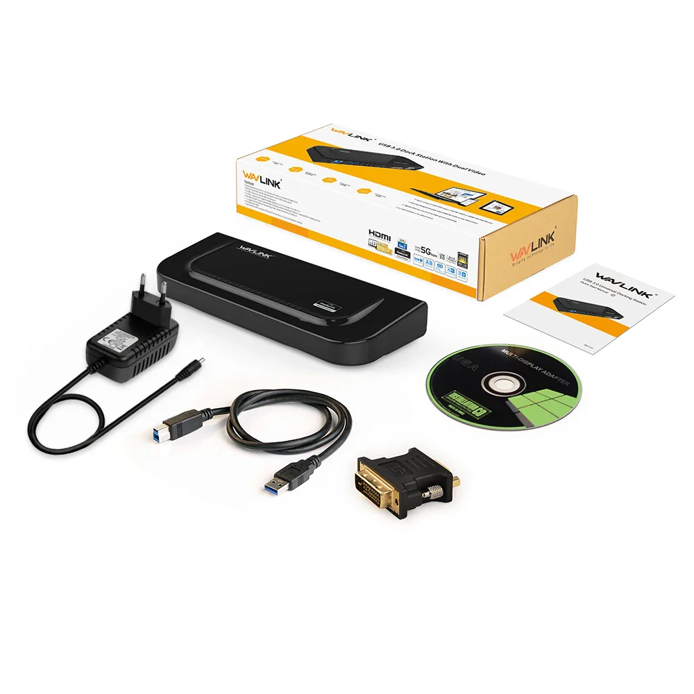Wavlink USB 3.0 Universal Displaylink Docking Station Support Dual 2K@60Hz HDMI/DVI External Gigabit Ethernet For Laptop//PC/Mac - Image 6