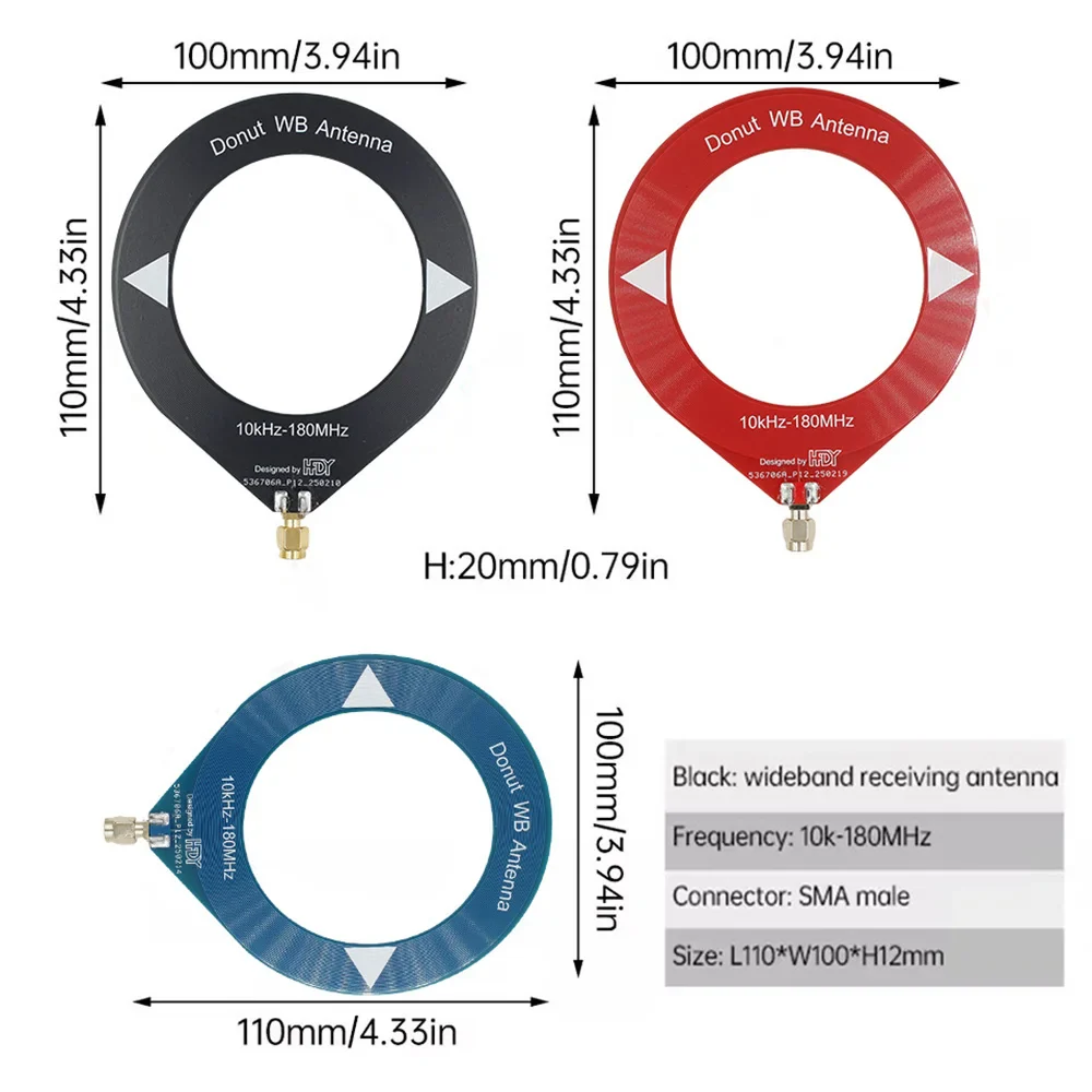 Wideband SDR Antenna 10kHz-180MHz Donut Loop Antenna SMA Male Connector for Shortwave Medium Wave Reception - Image 3