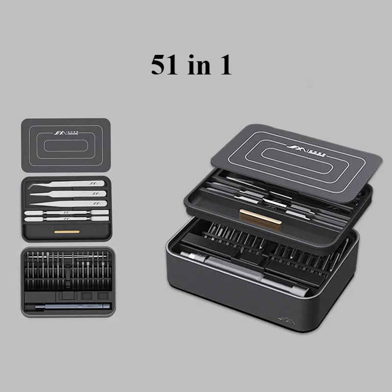 JIMI 50/100 IN 1 FM2/3 Screwdrivers Set S2 Magnetic Precision Replaceable Multi-purposed Tweezer Pry Bar Kit Wrench Tools - Image 8