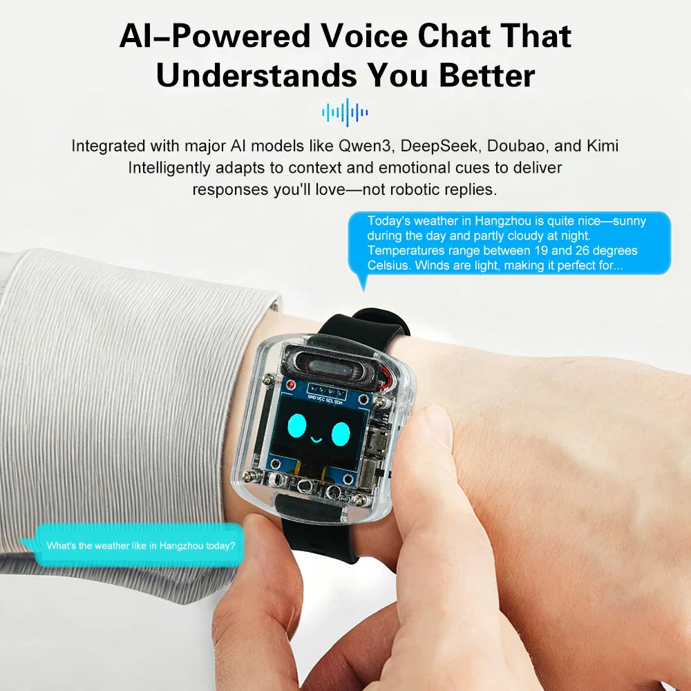 Xiaozhi AI Electronic Voice Watch Kit Artificial Intelligence Conversation ESP32 S3 N16R8 Development Board OLED Screen AI Robot - Image 3