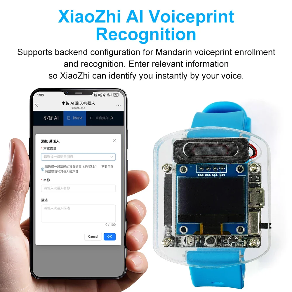 Xiaozhi AI Electronic Voice Watch Kit Artificial Intelligence Conversation ESP32 S3 N16R8 Development Board OLED Screen AI Robot - Image 5