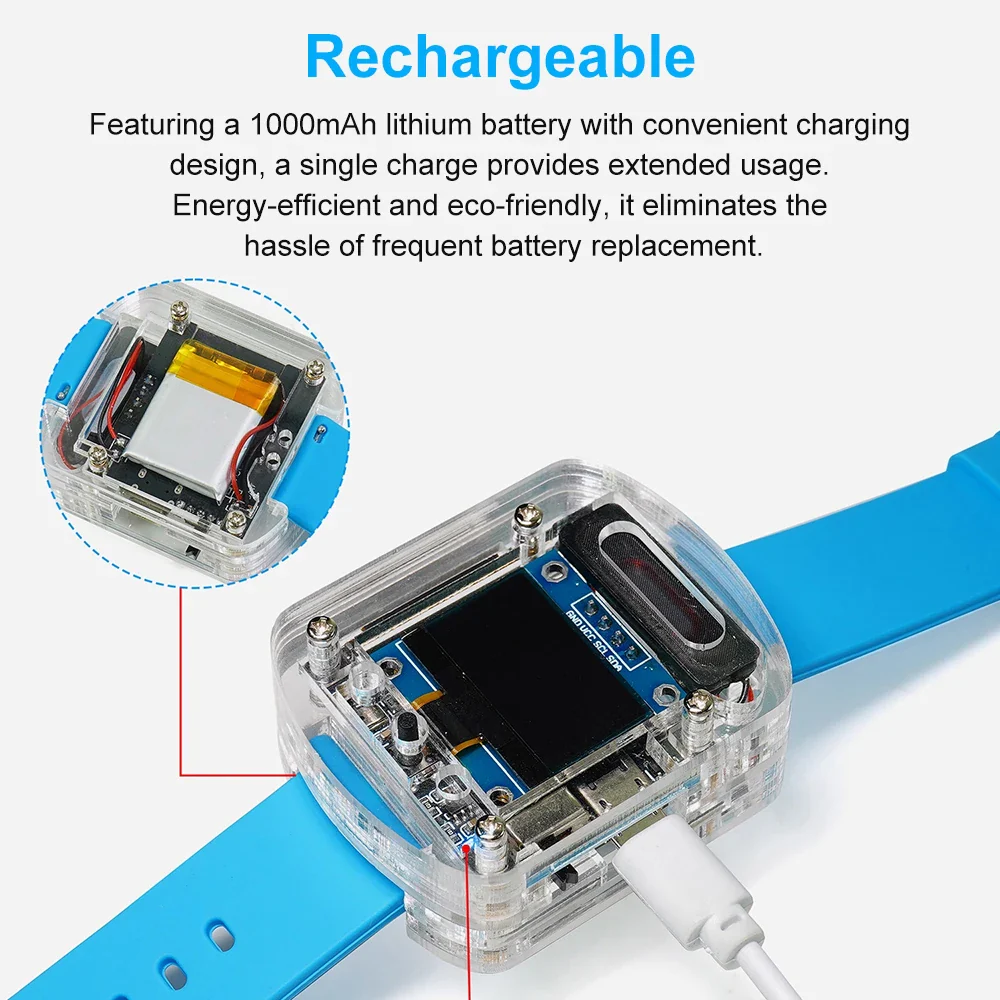 Xiaozhi AI Electronic Voice Watch Kit Artificial Intelligence Conversation ESP32 S3 N16R8 Development Board OLED Screen AI Robot - Image 6