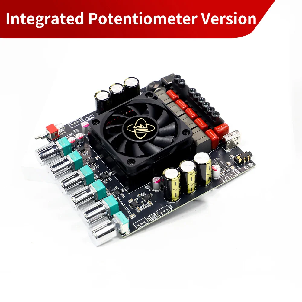 XY-HT21MAX 2.1 Channel Bluetooth Amplifier Board DC 12-42V TPA3223 Chip 200W*2+400W Bass/Treble Control Hi-Fi Audio Module - Image 4