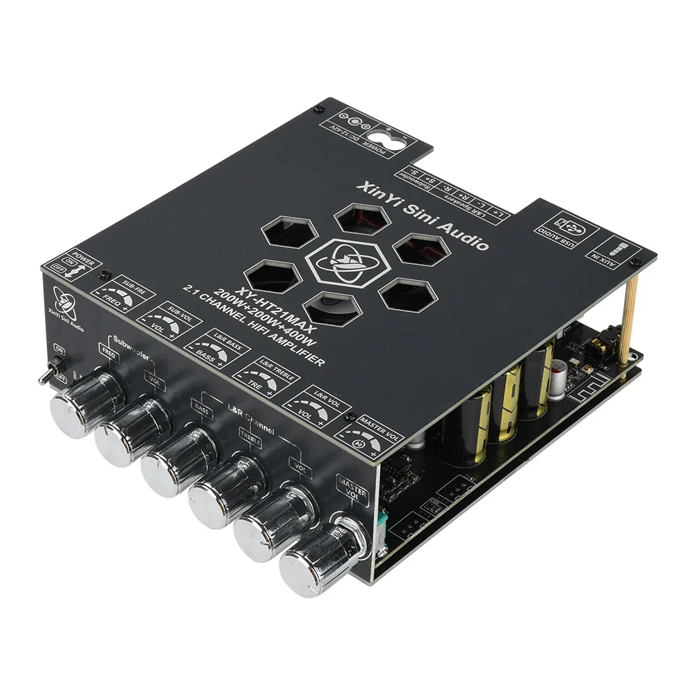 XY-HT21MAX 2.1 Channel Bluetooth Amplifier Board DC 12-42V TPA3223 Chip 200W*2+400W Bass/Treble Control Hi-Fi Audio Module - Image 5