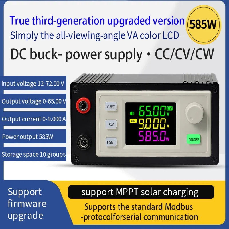 XY6509X DC Buck Converter 65V 9A 585W CNC Adjustable Regulator CC CV Lab Solar Charging Module - Image 3