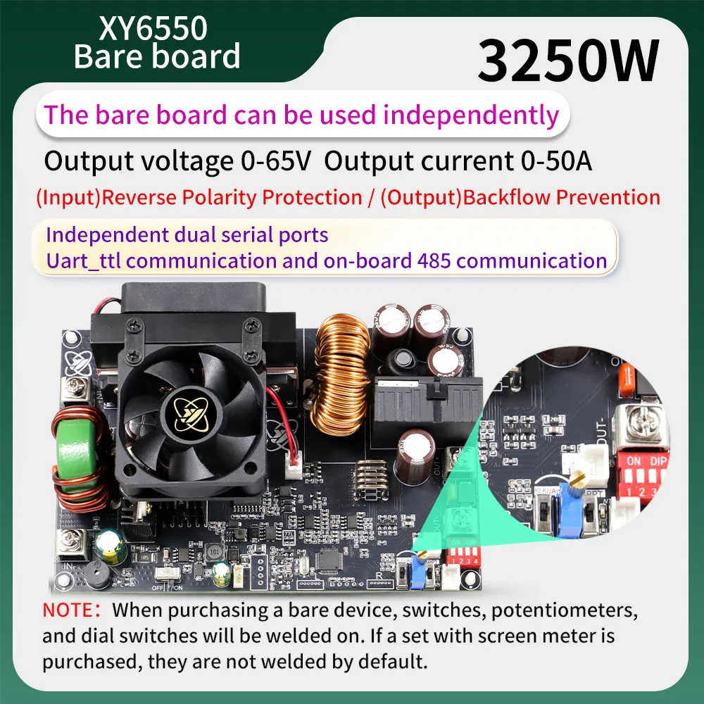 XY6550S 3250W 50A CNC Buck Power Supply Direct Current Stabilized Voltage Constant Voltage and Current Step-down Module MPPT - Image 4