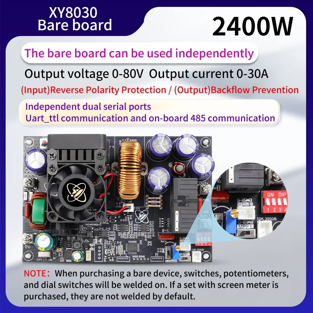 XY8030S 2400W 30A Buck DC Digital Power Supply Adjustable Step-Down Converter MPPT Charging 12-90V To 0-80V WIFI 485 IR 433 Set - Image 4