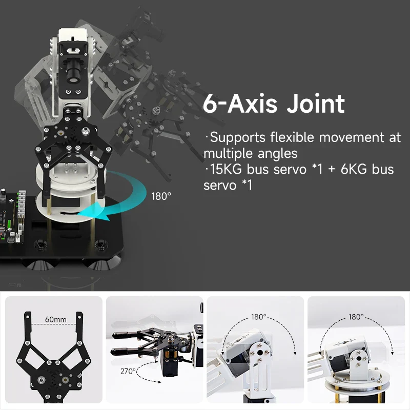 Yahboom DOFBOT SE Robotic Arm AI Vision Robot Virtual Machine Version 6DOF with ROS Python Programming For Windows Computer - Image 3