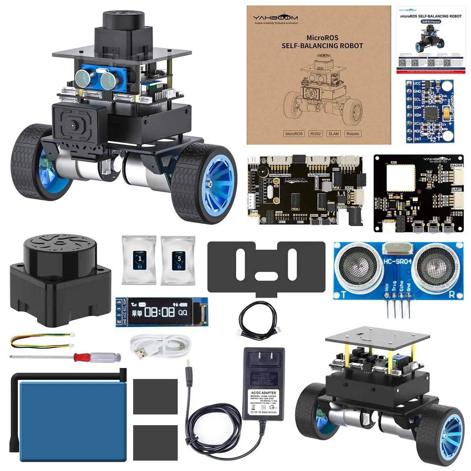 Yahboom MicroROS Self-Balancing Robot Car Kit With MPU6050 Lidar Ultrasonic Module ROS-HUMBLE Virtual Machine as Master Control - Image 7
