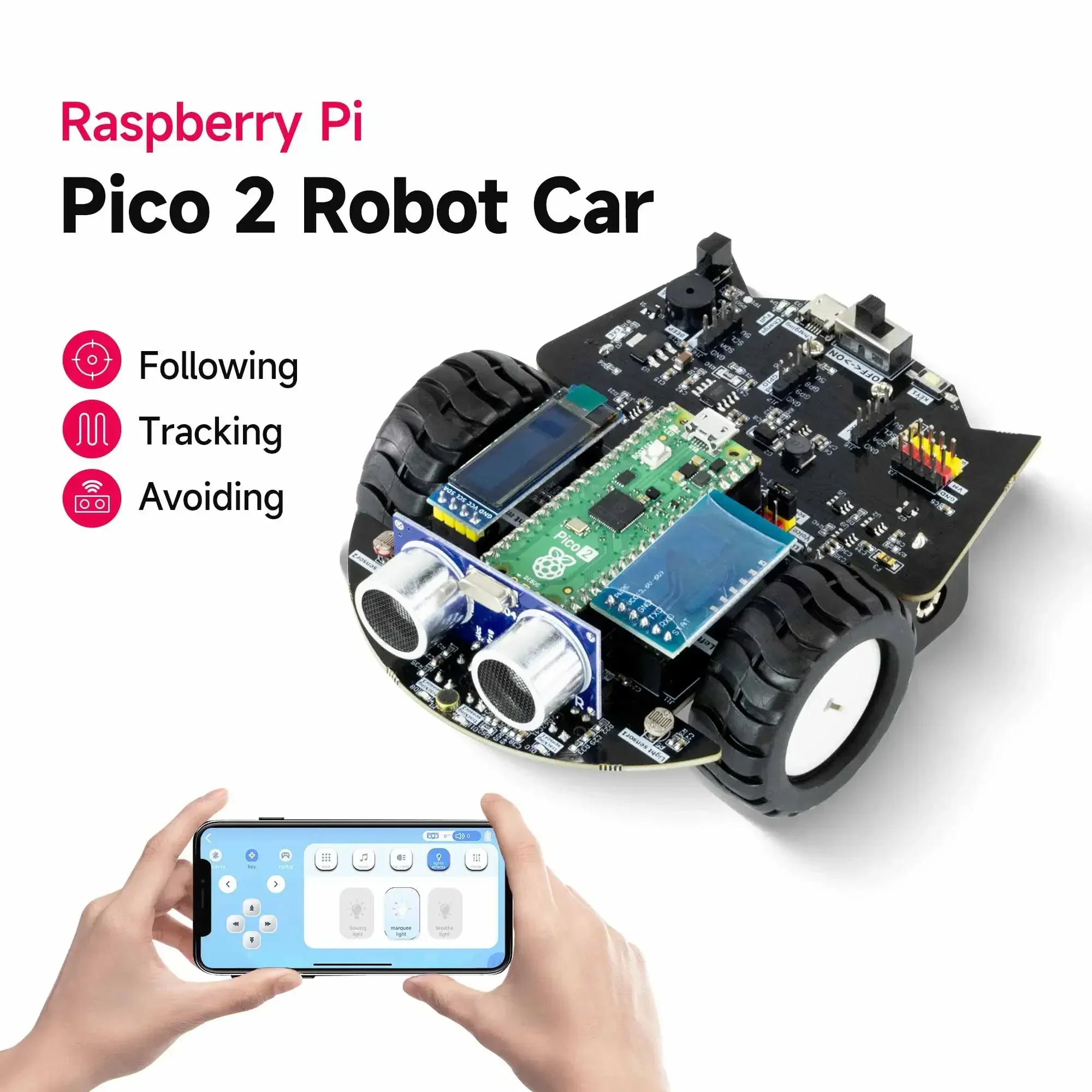 Yahboom Raspberry Pi Pico 2 Robot Car Kit Diy Electronic Coding Robot Kit Support MicroPython Programming APP Infrared Control - Image 4