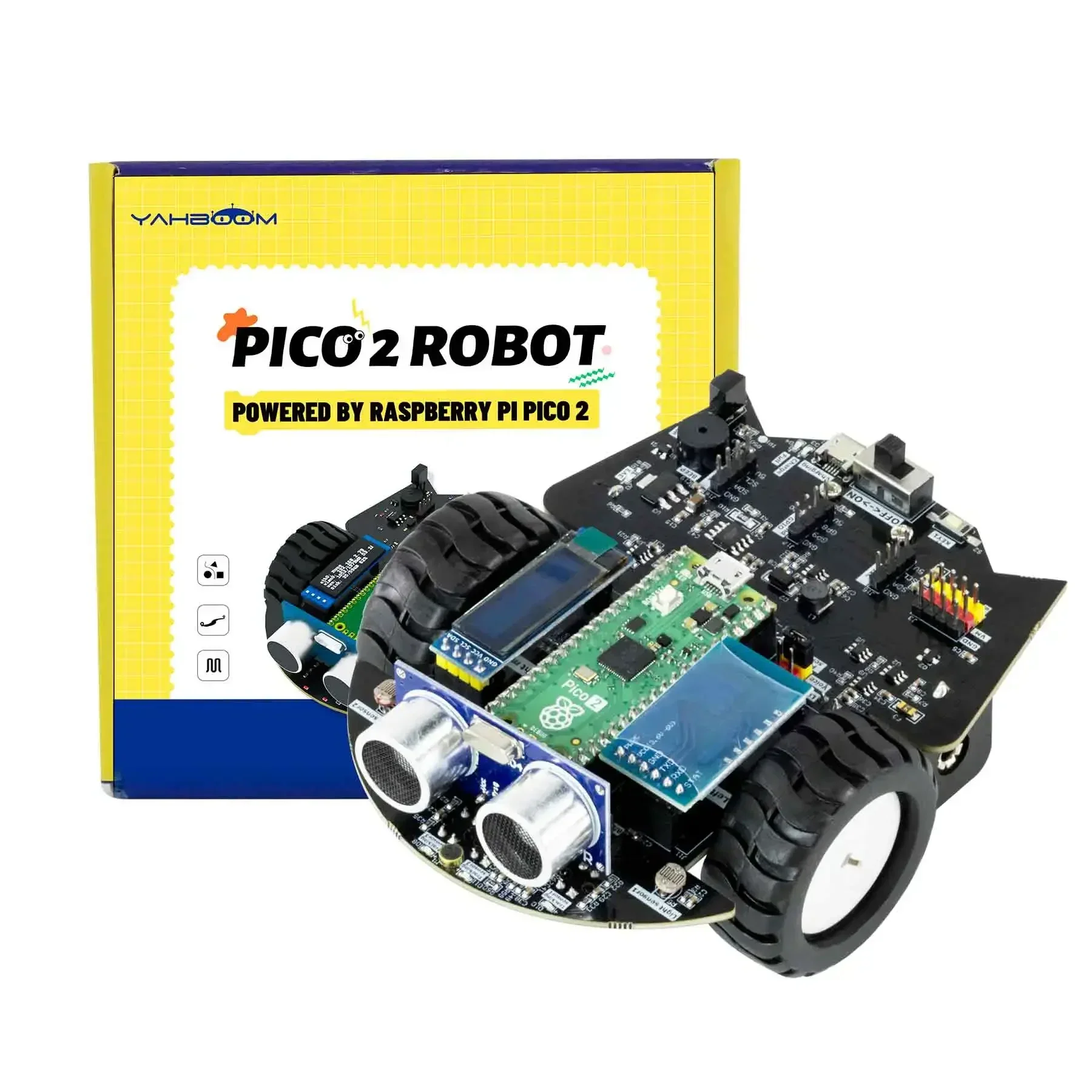 Yahboom Raspberry Pi Pico 2 Robot Car Kit Diy Electronic Coding Robot Kit Support MicroPython Programming APP Infrared Control - Image 6