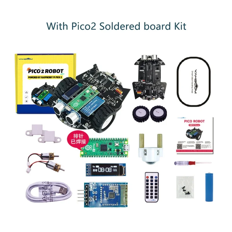 Yahboom Raspberry Pi Pico 2 Robot Car Kit Diy Electronic Coding Robot Kit Support MicroPython Programming APP Infrared Control - Image 8