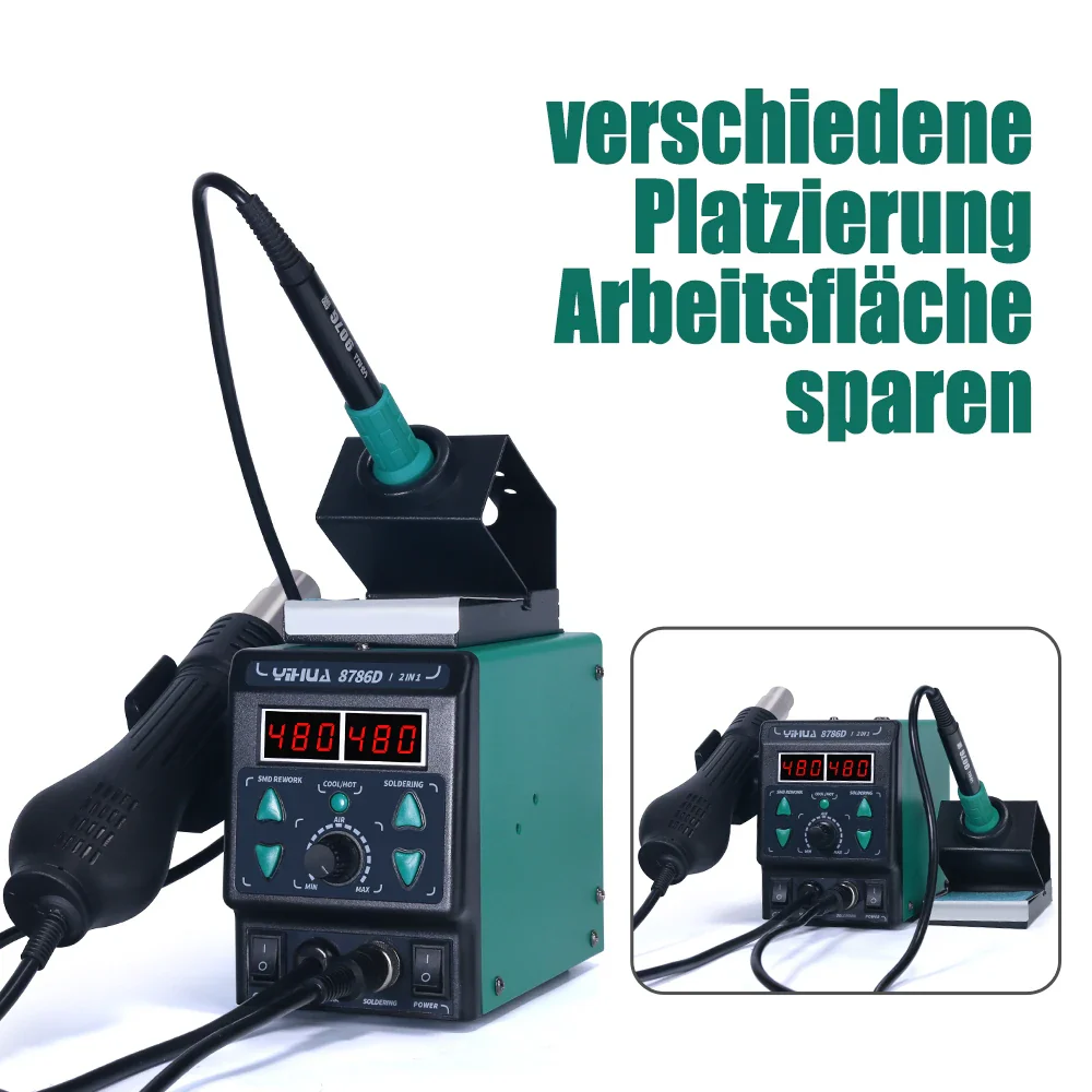 YIHUA 8786D Soldering Iron Hot Air Soldering Station DIY Digital Rework Station Phone Repair BGA SMD Solder Tool Welding Station - Image 3