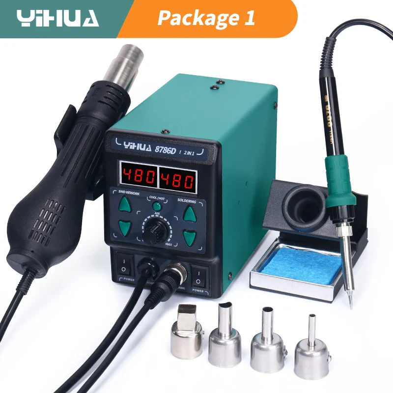 YIHUA 8786D Soldering Iron Hot Air Soldering Station DIY Digital Rework Station Phone Repair BGA SMD Solder Tool Welding Station - Image 8
