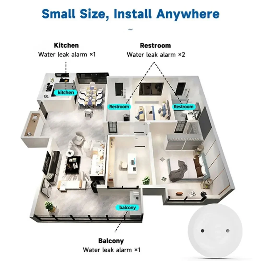 ZigBee3.0 Water Detect Sensor Alarm Water Sensor Leak Detector Flood Water Leakage Alarm APP Control Work With Zigbee Gateway - Image 4