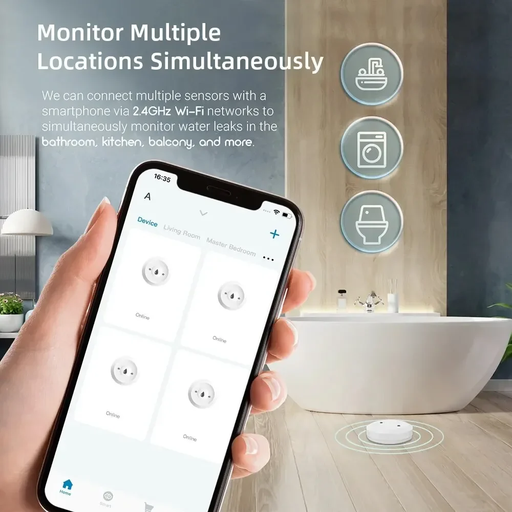 ZigBee3.0 Water Detect Sensor Alarm Water Sensor Leak Detector Flood Water Leakage Alarm APP Control Work With Zigbee Gateway - Image 5