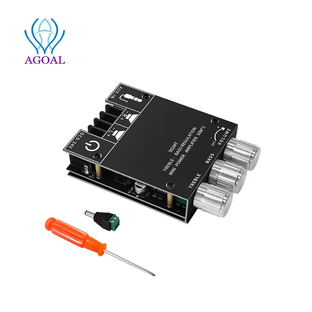 ZK-502MT Bluetooth 5.0 Subwoofer Amplifier Board 2.0 Channel High Power Audio Stereo Amplifier Board 2X50W Bass AMP - Image 7