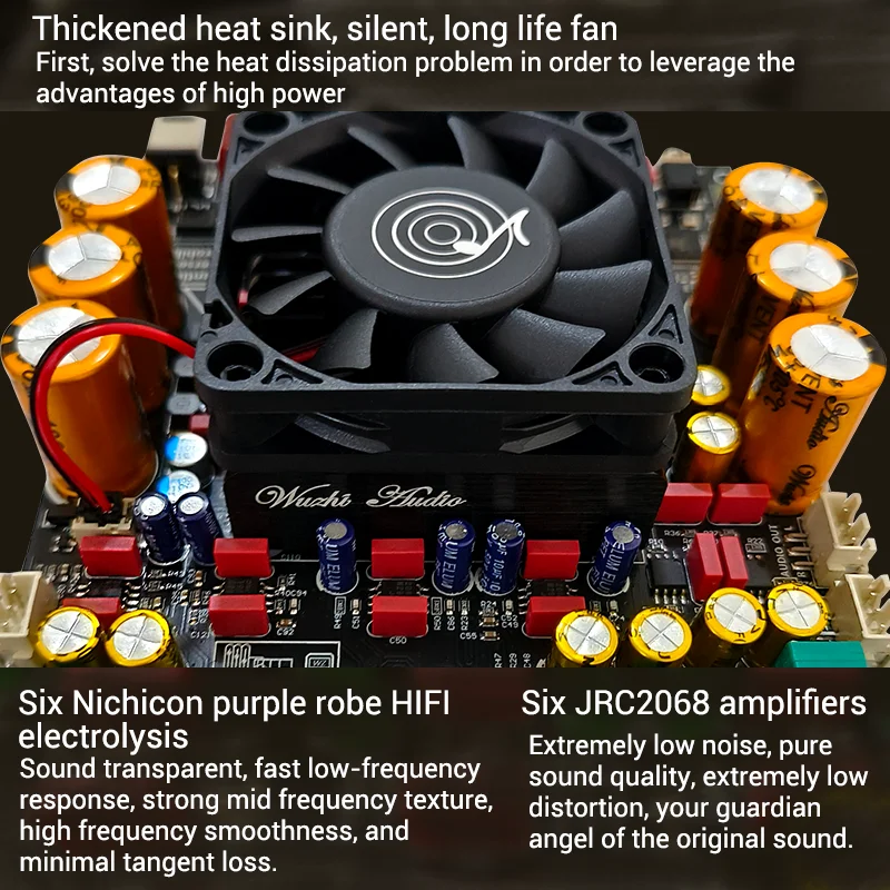 ZK-AS21P TPA3255*2 2.1 Channel Bluetooth Power Amplifier Board 300W+300W+600W High Power Low Noise Audio Power Amplifier Module - Image 3