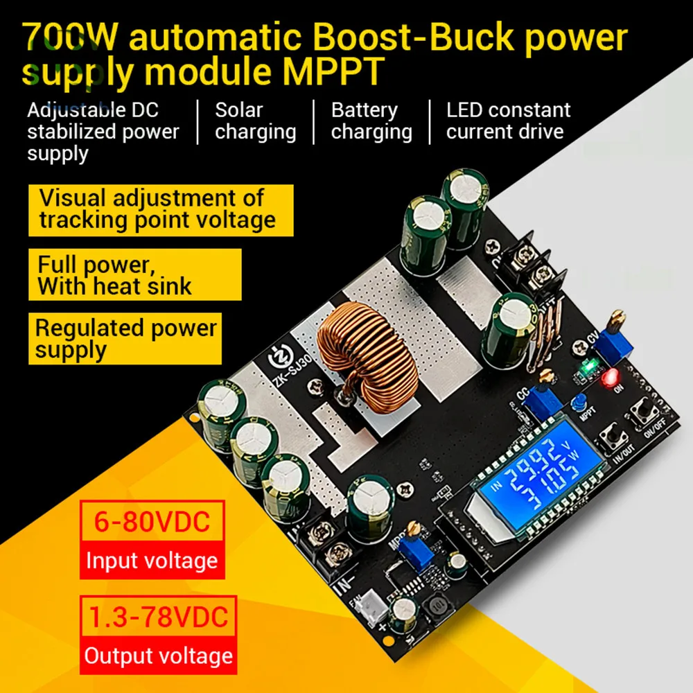 ZK-SJ30 700W High Power Auto Boost Power Module Synchronous Rectifier 30A Solar Charging MPPT - Image 3