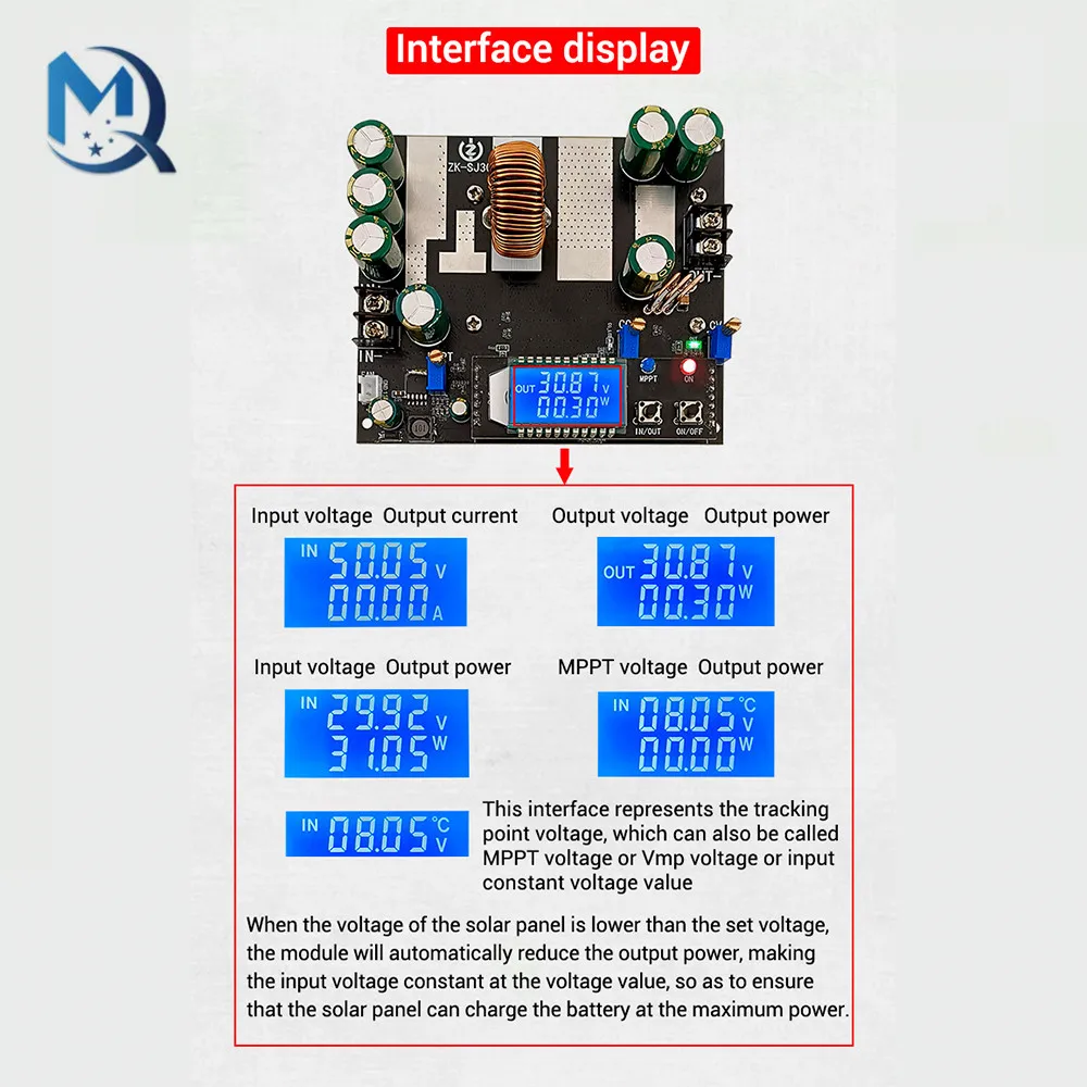 ZK-SJ30 700W High Power Auto Boost Power Module Synchronous Rectifier 30A Solar Charging MPPT - Image 7