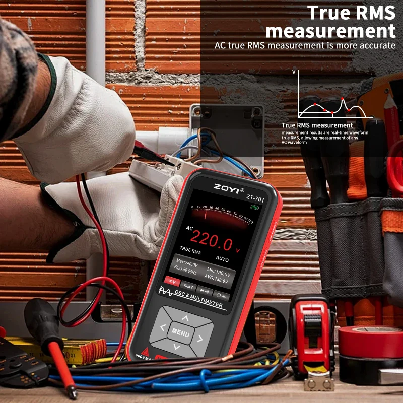 ZOYI digital oscilloscope ZT-701 handheld small portable multimeter 2-in-1 intelligent multi-function - Image 3