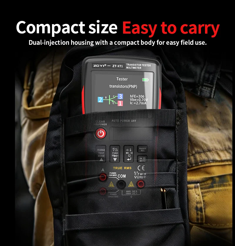 ZOYI ZT-XT1 2-in-1 LCR Digital Multimeter & Transistor Tester, for Voltage Resistance Diode Continuity Testing - Image 19