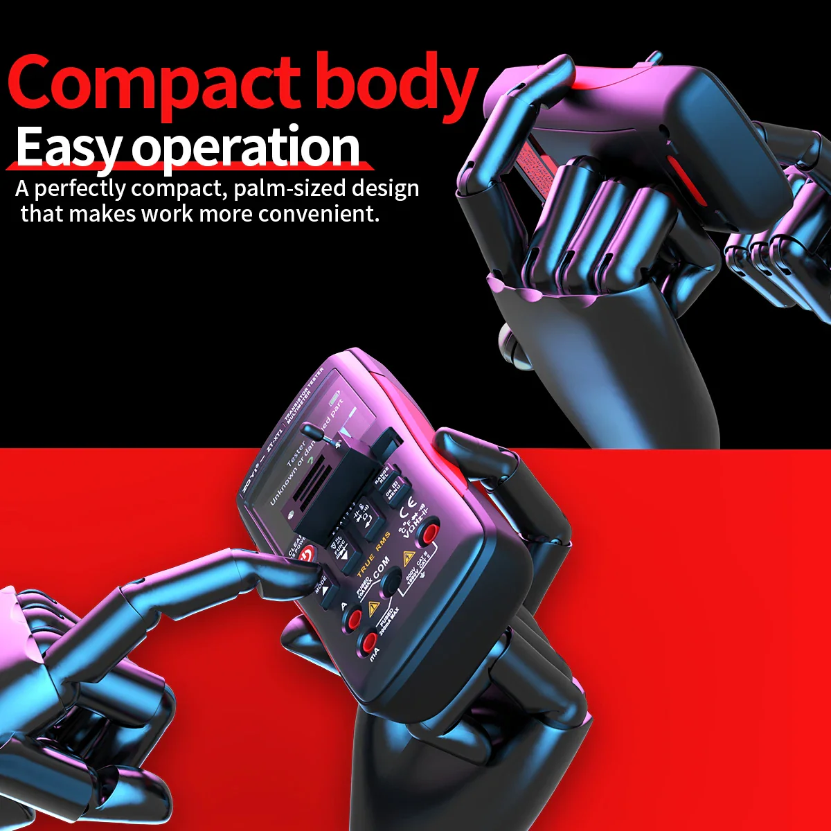 ZOYI ZT-XT1 2-in-1 LCR Digital Multimeter & Transistor Tester, for Voltage Resistance Diode Continuity Testing - Image 2